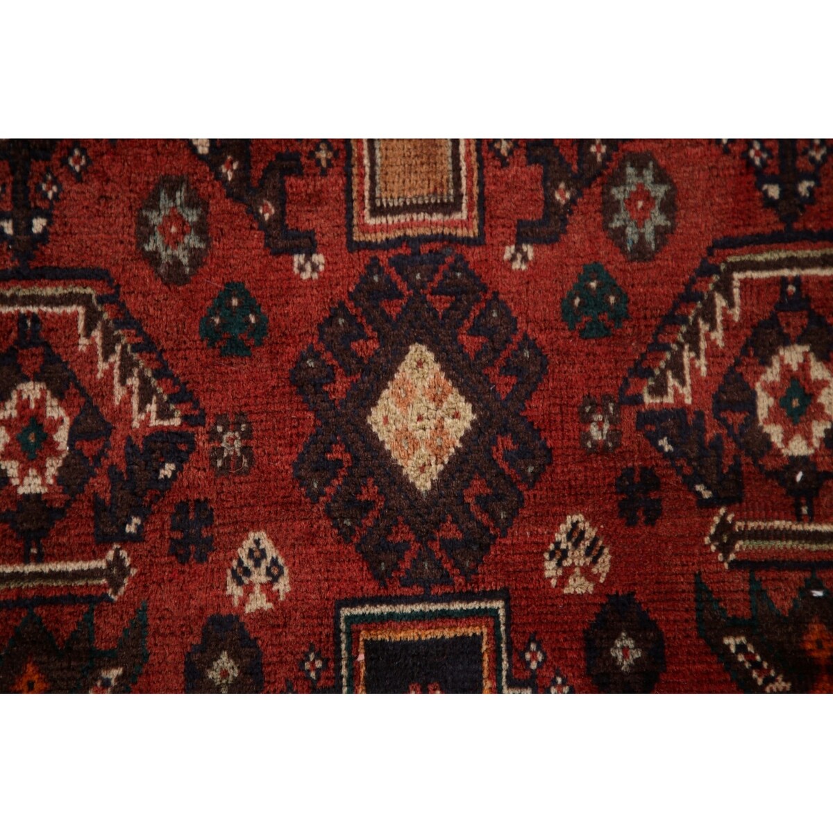 Vegetable Dye Shiraz Persian Vintage Runner Rug Handmade Wool Carpet - 3'6"x 8'11"