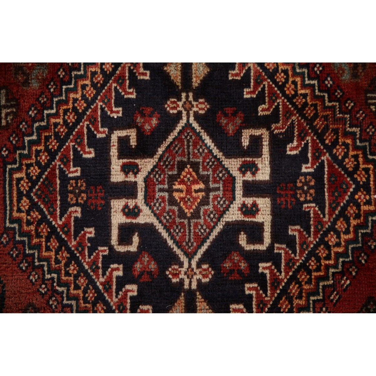 Vegetable Dye Shiraz Persian Vintage Runner Rug Handmade Wool Carpet - 3'6"x 8'11"