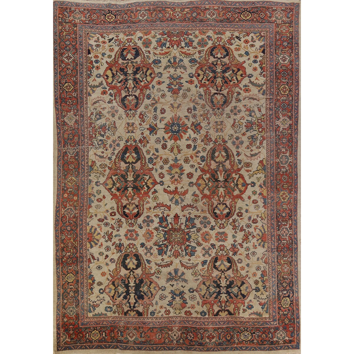 Vegetable Dye Sultanabad Ziegler Persian Area Rug Handmade Wool Carpet - 8'8" x 11'10"