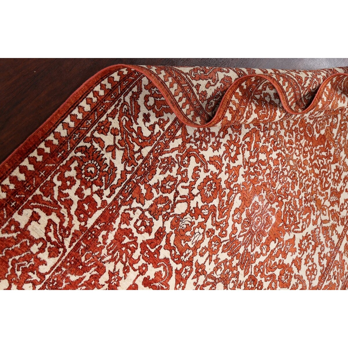 Vegetable Dye Traditional Mahal Persian Area Rug Handmade Wool Carpet - 6'7" x 10'10"
