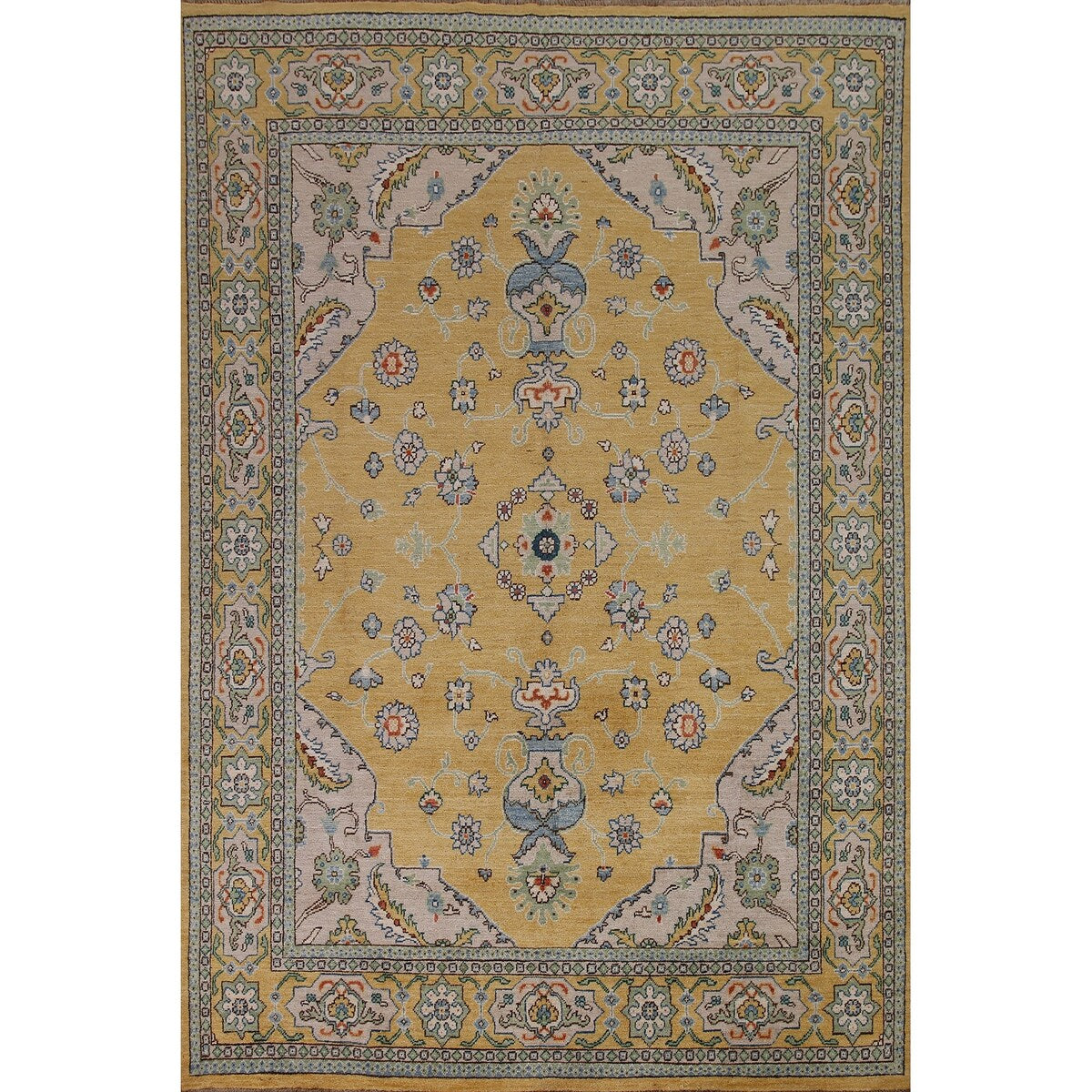 Vegetable Dye Ziegler Oriental Area Rug Hand-knotted Wool Carpet - 7'10" x 9'10"