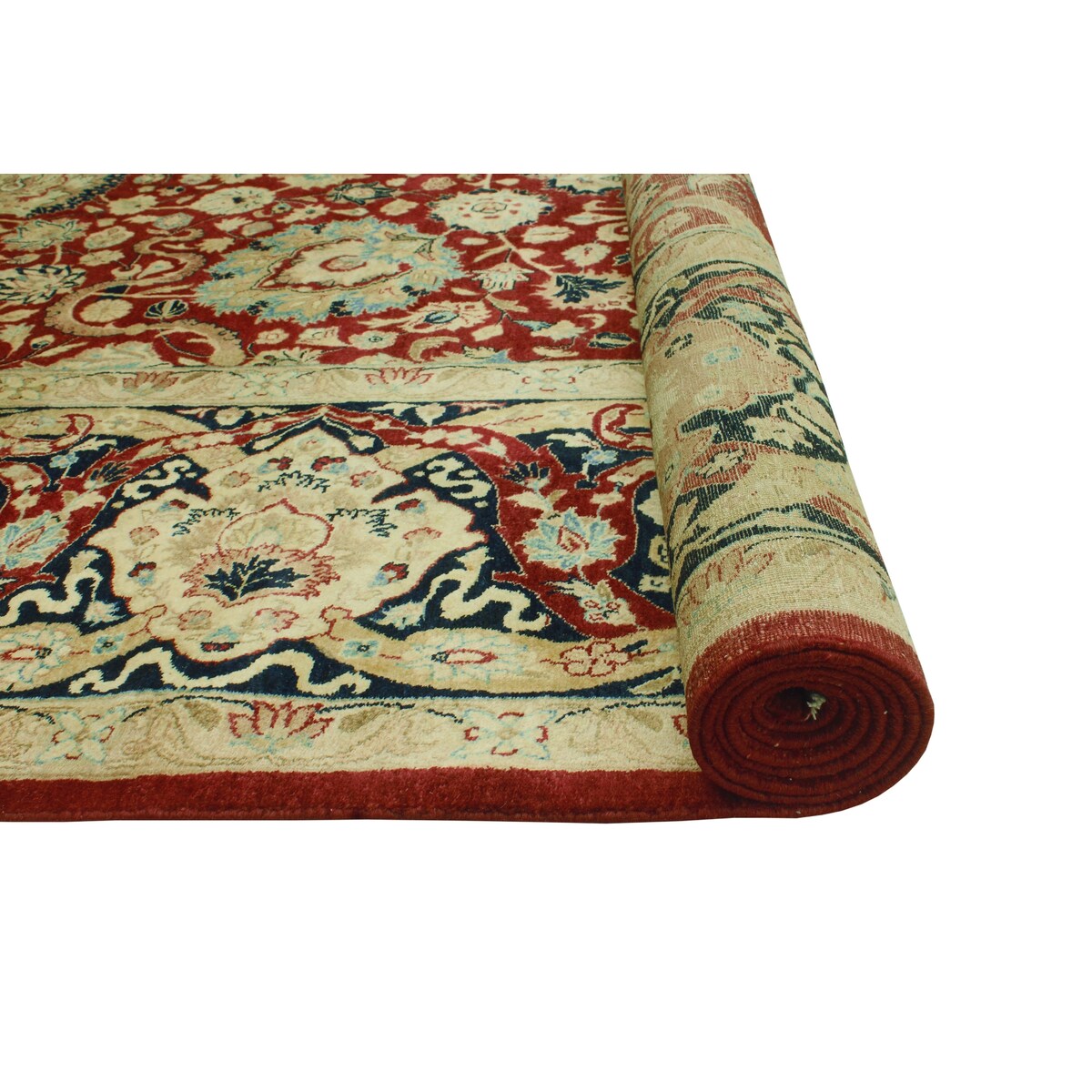 Vegetable-dyed Pak-Persian Chileska Burgundy/Navy Rug - 9'1" x 12'2"