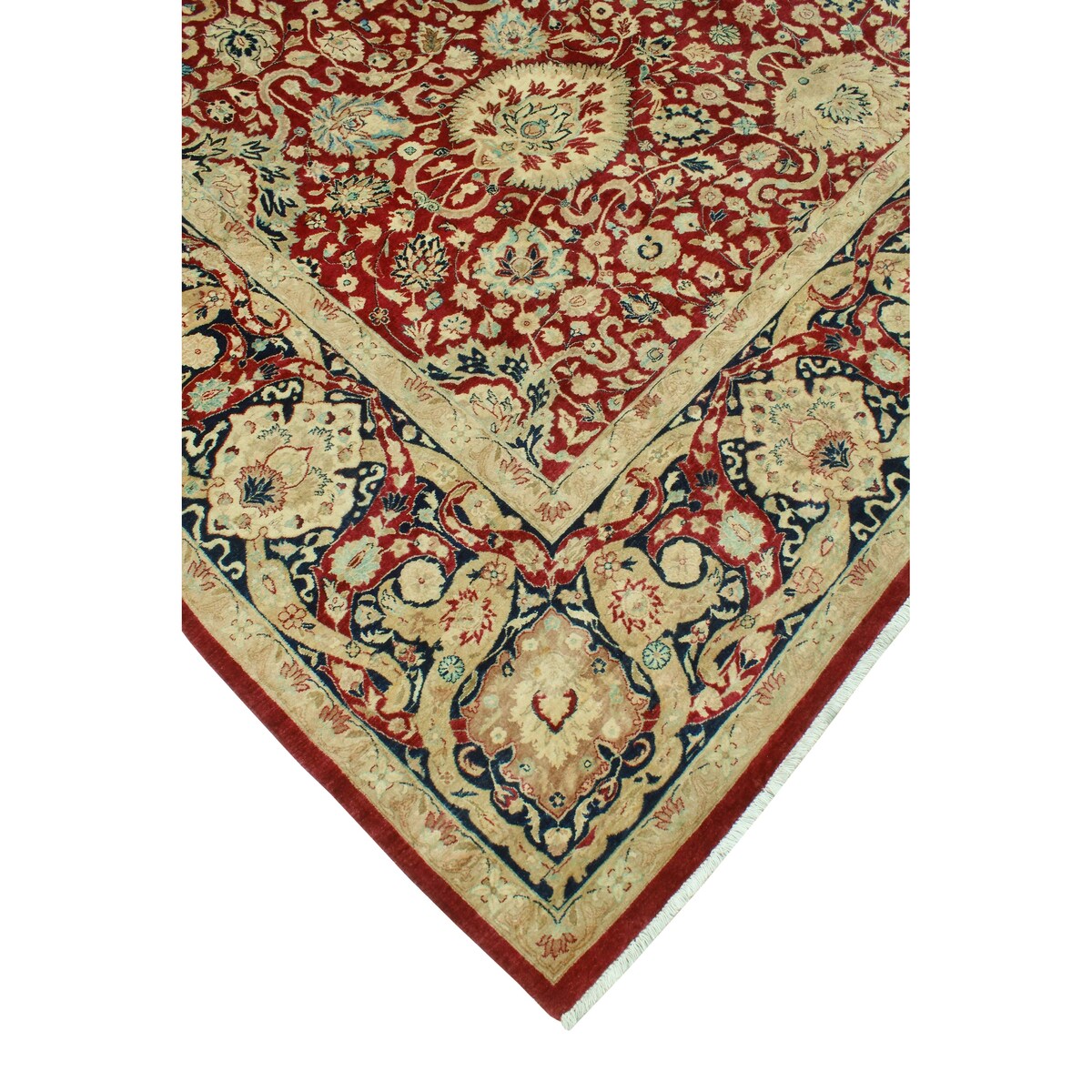 Vegetable-dyed Pak-Persian Chileska Burgundy/Navy Rug - 9'1" x 12'2"