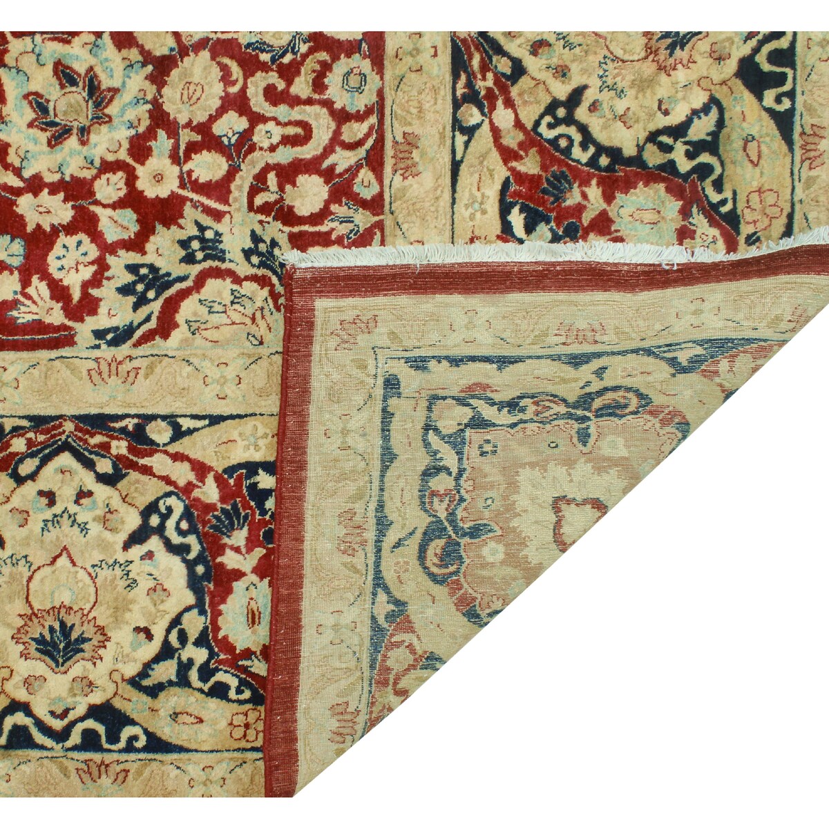 Vegetable-dyed Pak-Persian Chileska Burgundy/Navy Rug - 9'1" x 12'2"
