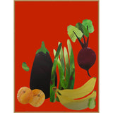 Veggies and fruit by Sarah Thompsonengels Framed Canvas Wall Art Print - Sylvie Maple