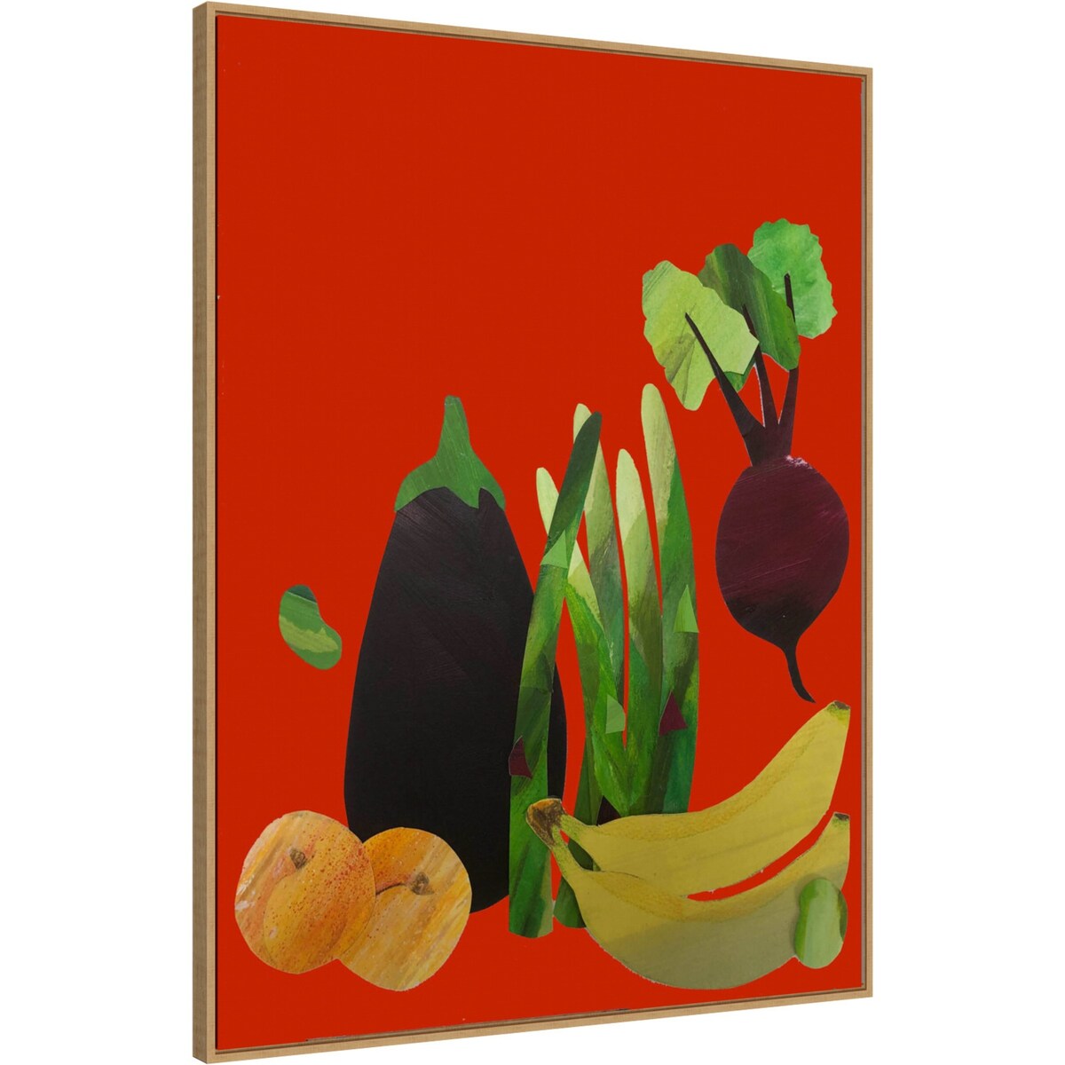 Veggies and fruit by Sarah Thompsonengels Framed Canvas Wall Art Print - Sylvie Maple