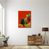 Veggies and fruit by Sarah Thompsonengels Framed Canvas Wall Art Print - Sylvie Maple