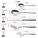 Velaze Gamma 60 pcs Silverware Flatware Set (Service for 12)