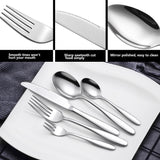 Velaze Gamma 60 pcs Silverware Flatware Set (Service for 12)
