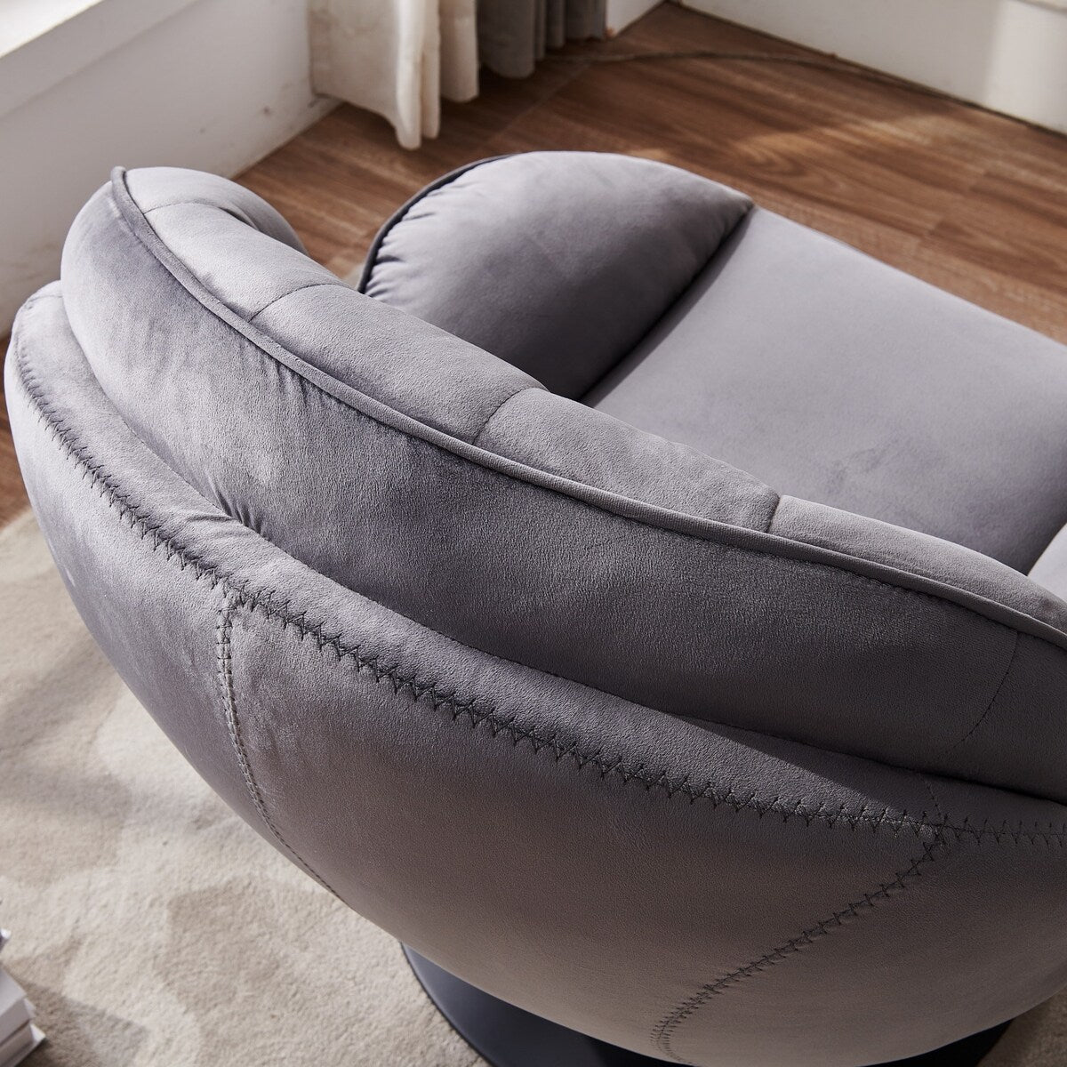 Velvet 360 Degree Swivel Lounge Chairs Chaise Lounges with Chair & Ottoman Sets