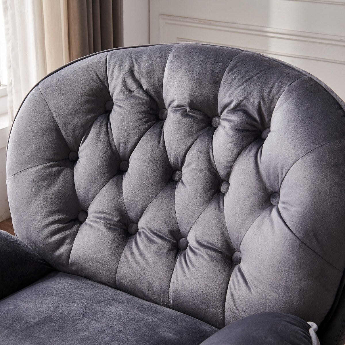 Velvet 360 Degree Swivel Lounge Chairs Chaise Lounges with Chair & Ottoman Sets