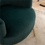 Velvet Accent Armchair Tub Chair With Gold Metal Legs