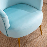 Velvet Accent Armchair Tub Chair With Gold Metal Legs