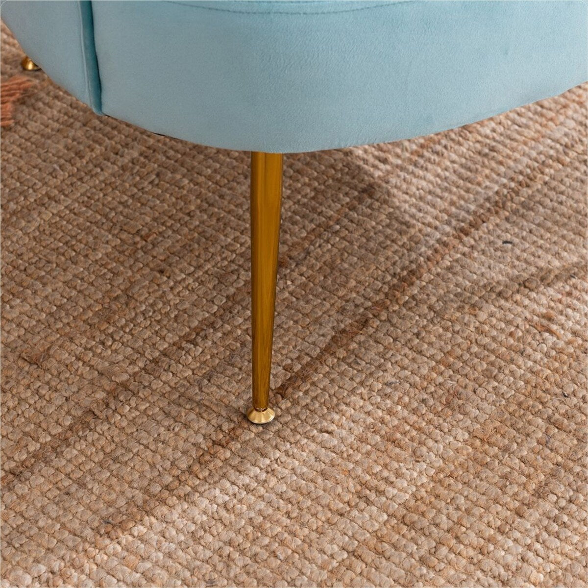 Velvet Accent Armchair Tub Chair With Gold Metal Legs