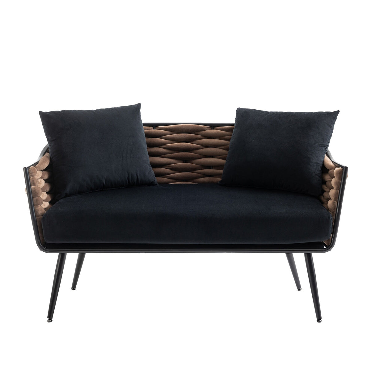 Velvet Accent Chair Modern Upholstered Armsofa Tufted Sofa with Metal Frame, Single Leisure sofa for Living Room