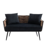Velvet Accent Chair Modern Upholstered Armsofa Tufted Sofa with Metal Frame, Single Leisure sofa for Living Room