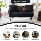Velvet Accent Chair Modern Upholstered Armsofa Tufted Sofa with Metal Frame, Single Leisure sofa for Living Room