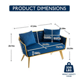 Velvet Accent Chair Modern Upholstered Armsofa Tufted Sofa with Metal Frame, Single Leisure sofa for Living Room
