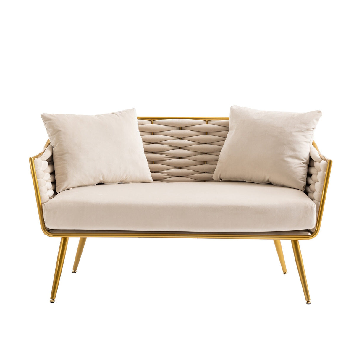 Velvet Accent Chair Modern Upholstered Armsofa Tufted Sofa with Metal Frame, Single Leisure sofa for Living Room