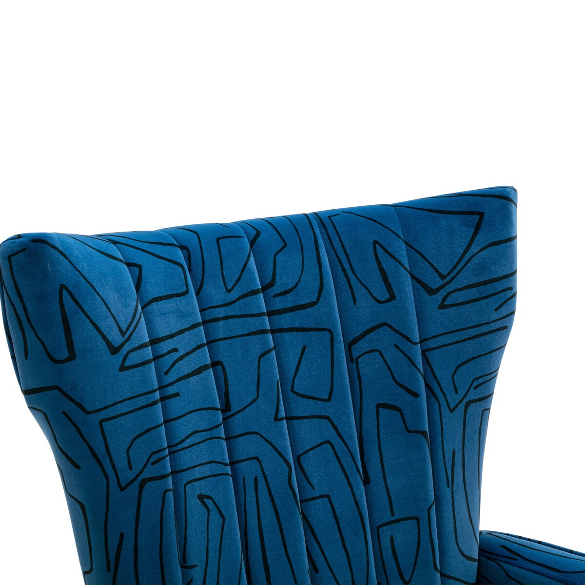 Velvet Accent Chair with Metal Gold Legs Upholstered Wingback Armchair Side Lounge Chair Leisure Single Sofa Arm Reading Chair
