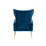 Velvet Accent Chair with Metal Gold Legs Upholstered Wingback Armchair Side Lounge Chair Leisure Single Sofa Arm Reading Chair
