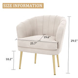 Velvet Accent Chairs for Living Room Bedroom Office Leisure Upholstered Single Sofa Chair