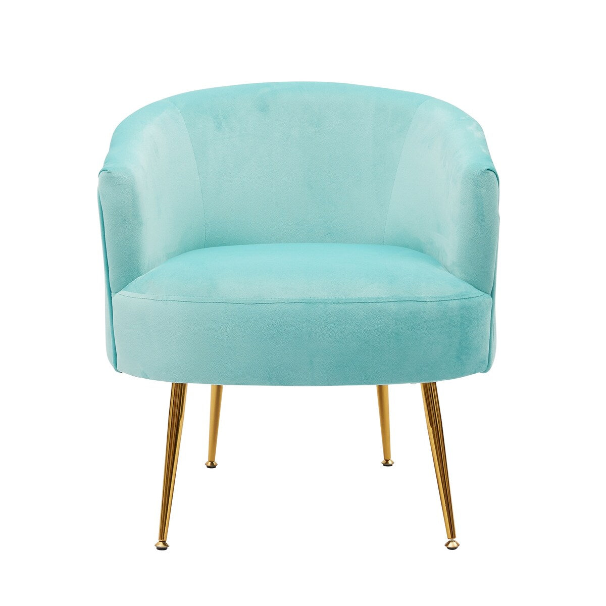 Velvet Armchair Accent Tub Barrel Chair Armchair with Gold Metal Legs
