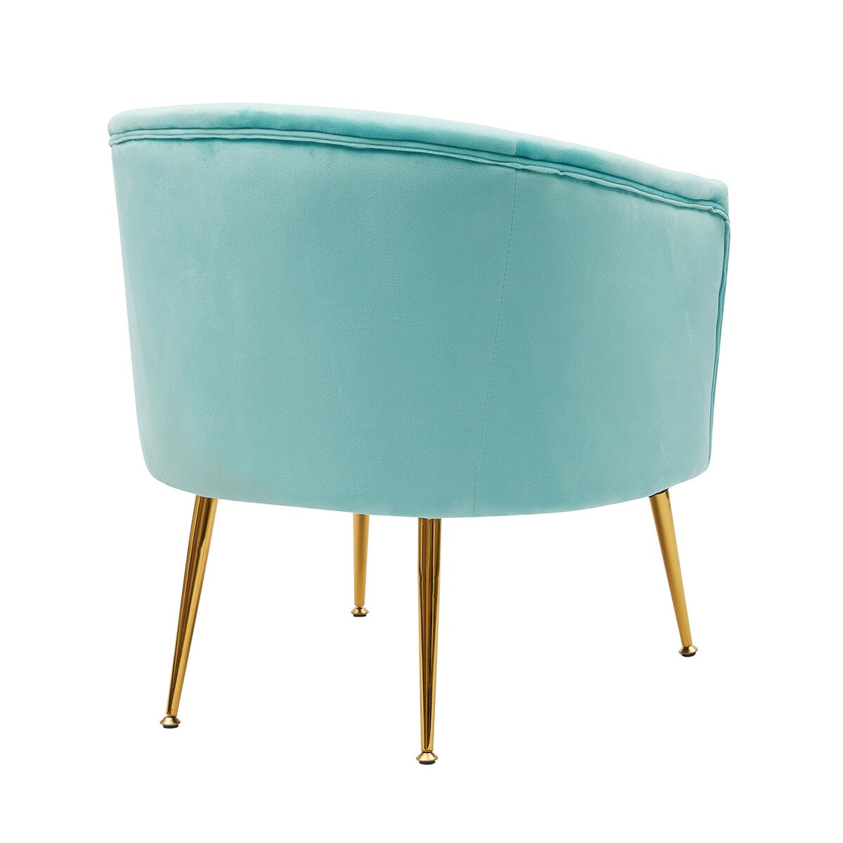 Velvet Armchair Accent Tub Barrel Chair Armchair with Gold Metal Legs