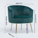 Velvet Armchair Accent Tub Barrel Chair Armchair with Gold Metal Legs