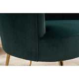 Velvet Armchair Accent Tub Barrel Chair Armchair with Gold Metal Legs