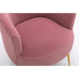 Velvet Armchair Accent Tub Barrel Chair Armchair with Gold Metal Legs