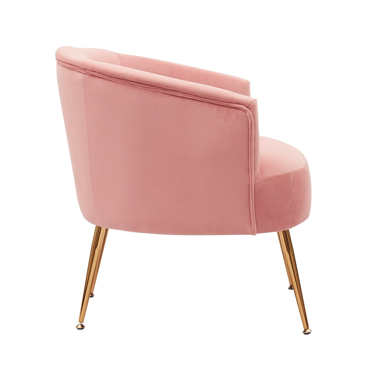 Velvet Armchair Accent Tub Barrel Chair Armchair with Gold Metal Legs