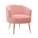 Velvet Armchair Accent Tub Barrel Chair Armchair with Gold Metal Legs