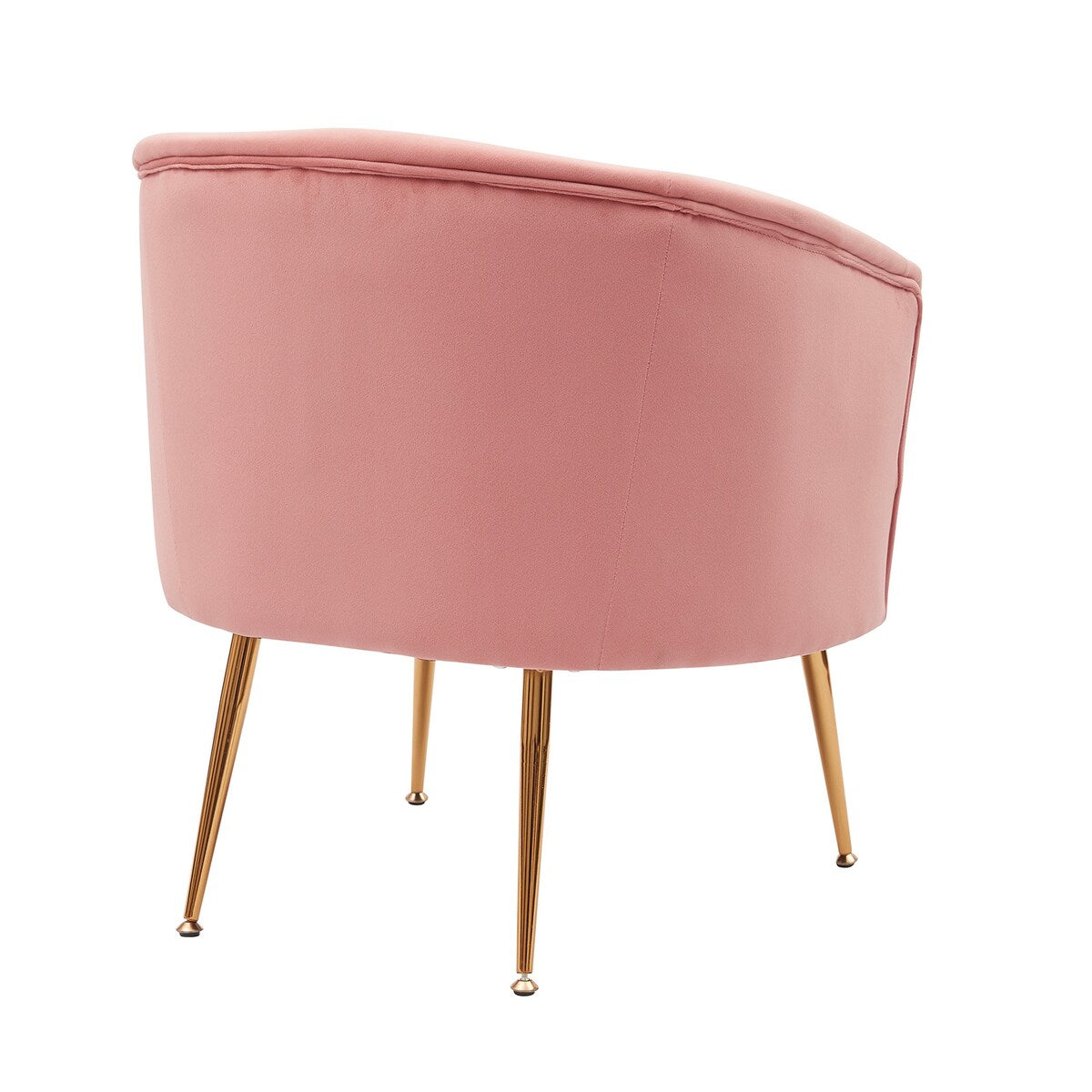 Velvet Armchair Accent Tub Barrel Chair Armchair with Gold Metal Legs