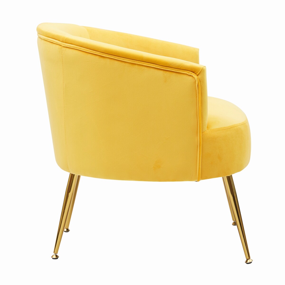 Velvet Armchair Accent Tub Barrel Chair Armchair with Gold Metal Legs