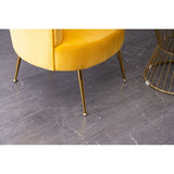 Velvet Armchair Accent Tub Barrel Chair Armchair with Gold Metal Legs