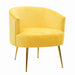 Velvet Armchair Accent Tub Barrel Chair Armchair with Gold Metal Legs