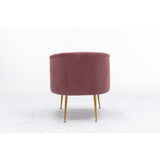 Velvet Armchair Accent Tub Barrel Chair Armchair with Gold Metal Legs