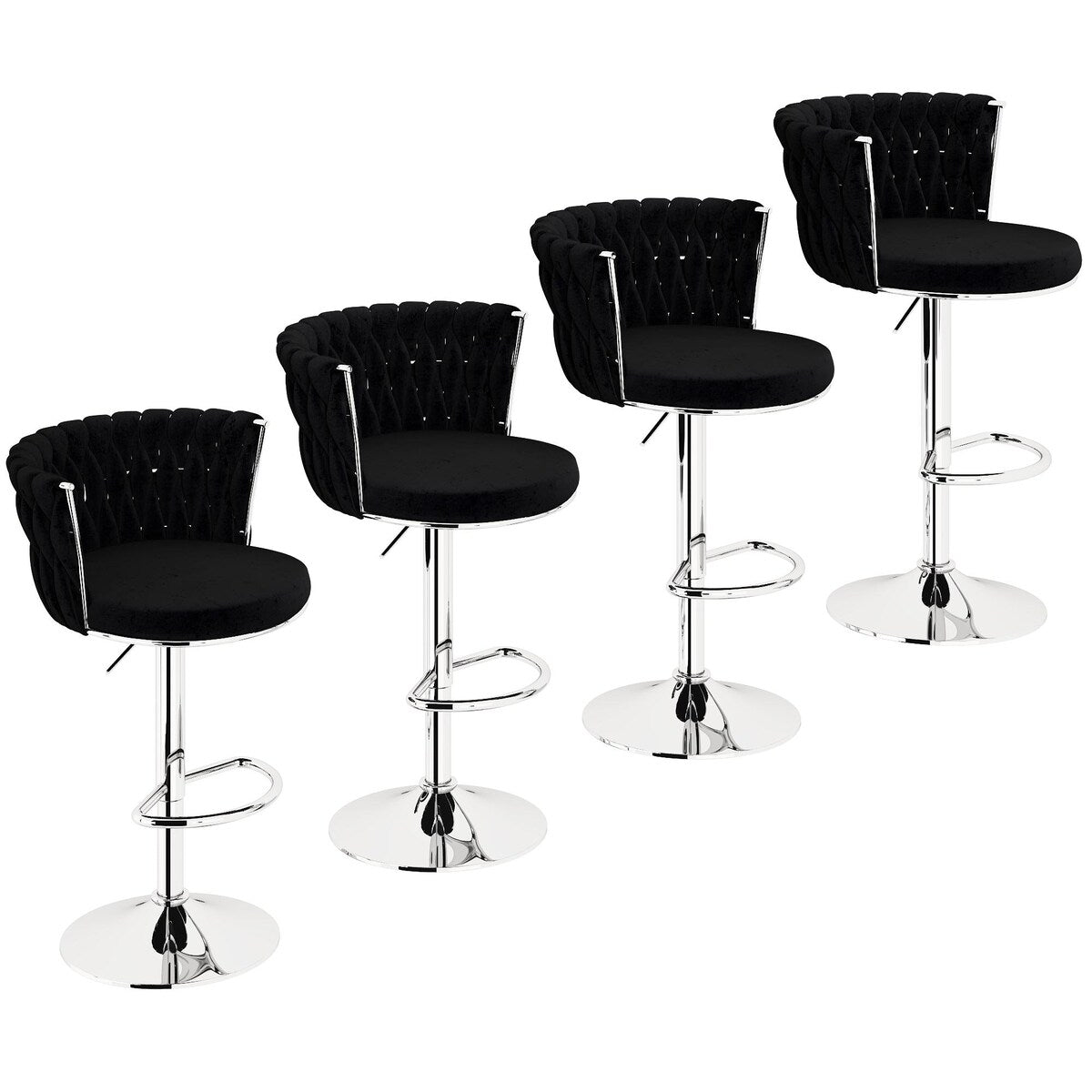 Velvet Bar Stool Set of 2, Counter Height Bar Height Adjustable Counter Height Kitchen Bar Chair Cushion Island Chair