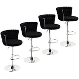 Velvet Bar Stool Set of 2, Counter Height Bar Height Adjustable Counter Height Kitchen Bar Chair Cushion Island Chair