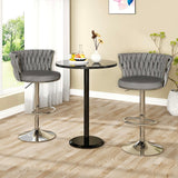 Velvet Bar Stool Set of 2, Counter Height Bar Height Adjustable Counter Height Kitchen Bar Chair Cushion Island Chair
