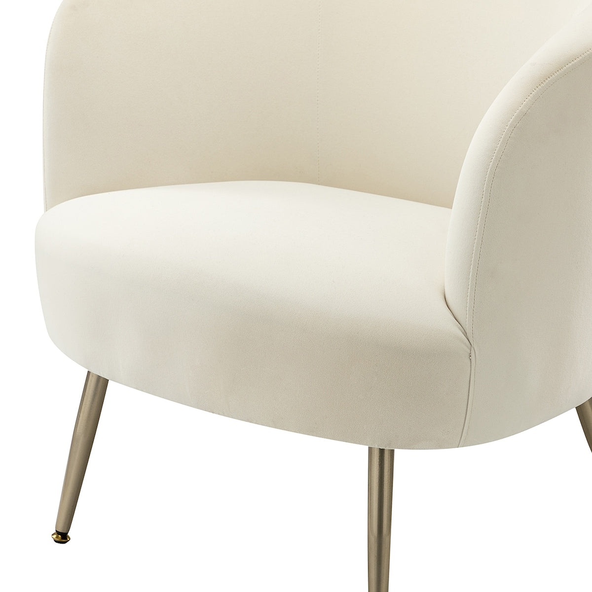 Velvet Barrel Chair Lounge Chairs Modern Curved Padded Seat Backrest Arm Chair