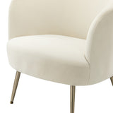 Velvet Barrel Chair Lounge Chairs Modern Curved Padded Seat Backrest Arm Chair