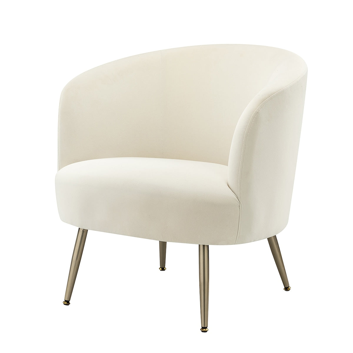 Velvet Barrel Chair Lounge Chairs Modern Curved Padded Seat Backrest Arm Chair
