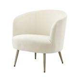 Velvet Barrel Chair Lounge Chairs Modern Curved Padded Seat Backrest Arm Chair