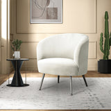 Velvet Barrel Chair Lounge Chairs Modern Curved Padded Seat Backrest Arm Chair