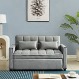 Velvet Convertible Loveseat Sleeper Sofa Couch,2 Seater Sofa With Pull-Out Bed with 2 Lumbar Pillows For Small Living Room
