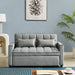 Velvet Convertible Loveseat Sleeper Sofa Couch,2 Seater Sofa With Pull-Out Bed with 2 Lumbar Pillows For Small Living Room