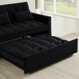 Velvet Convertible Loveseat Sleeper Sofa Couch,2 Seater Sofa With Pull-Out Bed with 2 Lumbar Pillows For Small Living Room