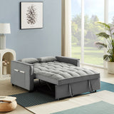 Velvet Convertible Loveseat Sleeper Sofa Couch,2 Seater Sofa With Pull-Out Bed with 2 Lumbar Pillows For Small Living Room
